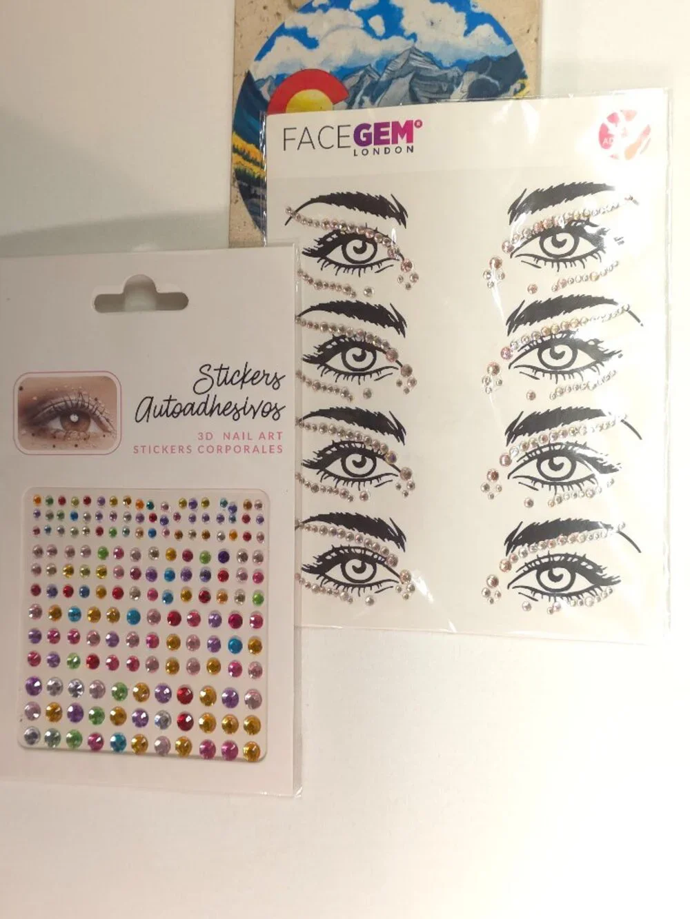 2pc FaceGem London Self Adhesive Face and Body Rhinestone Sticker Bundle